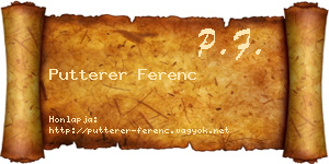 Putterer Ferenc névjegykártya